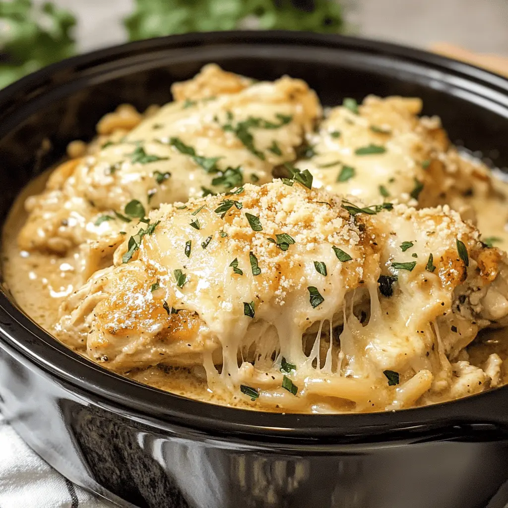 Easy and delicious, this 4 Ingredient Crockpot Garlic Parm Chicken is the perfect meal for busy days! With tender chicken coated in a creamy garlic parmesan sauce, it’s sure to be a family favorite. Ideal for weeknight dinners or meal prep. Don’t forget to save this recipe for a quick and satisfying dish anytime you need!
