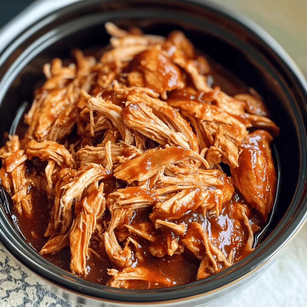 Sweet and tangy Crock Pot BBQ Chicken is the perfect easy meal for busy days! Made with tender chicken and zesty barbecue sauce, this dish is great for sandwiches, tacos, or served with a side of coleslaw. A must-try for your next family gathering or game day! Save this recipe for a delicious and convenient dinner option!