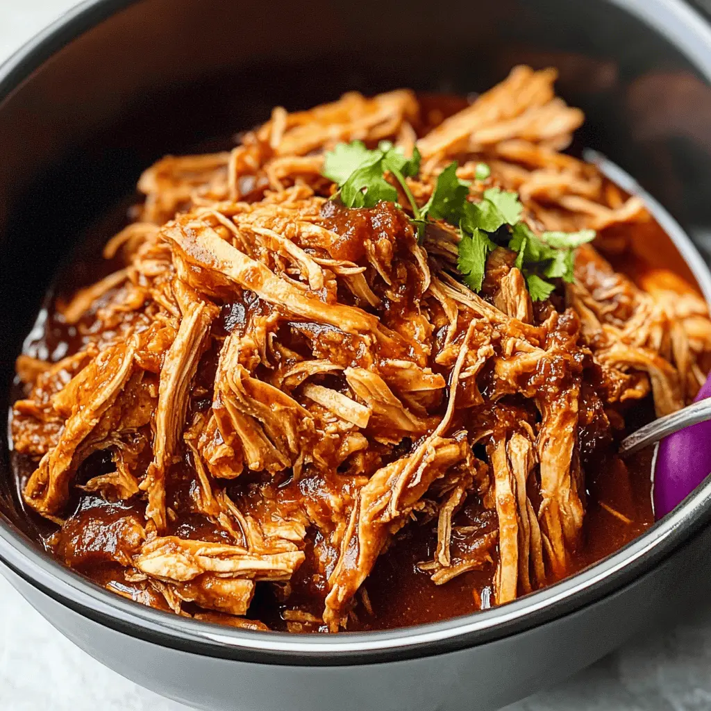 Get ready for a delicious meal with this easy Crockpot BBQ Pulled Chicken! Perfectly seasoned chicken slow-cooked in rich barbecue sauce creates a tender, flavorful dish that’s a family favorite. Ideal for sandwiches, tacos, or served with sides. Save this recipe for your next gathering or busy weeknight dinner!