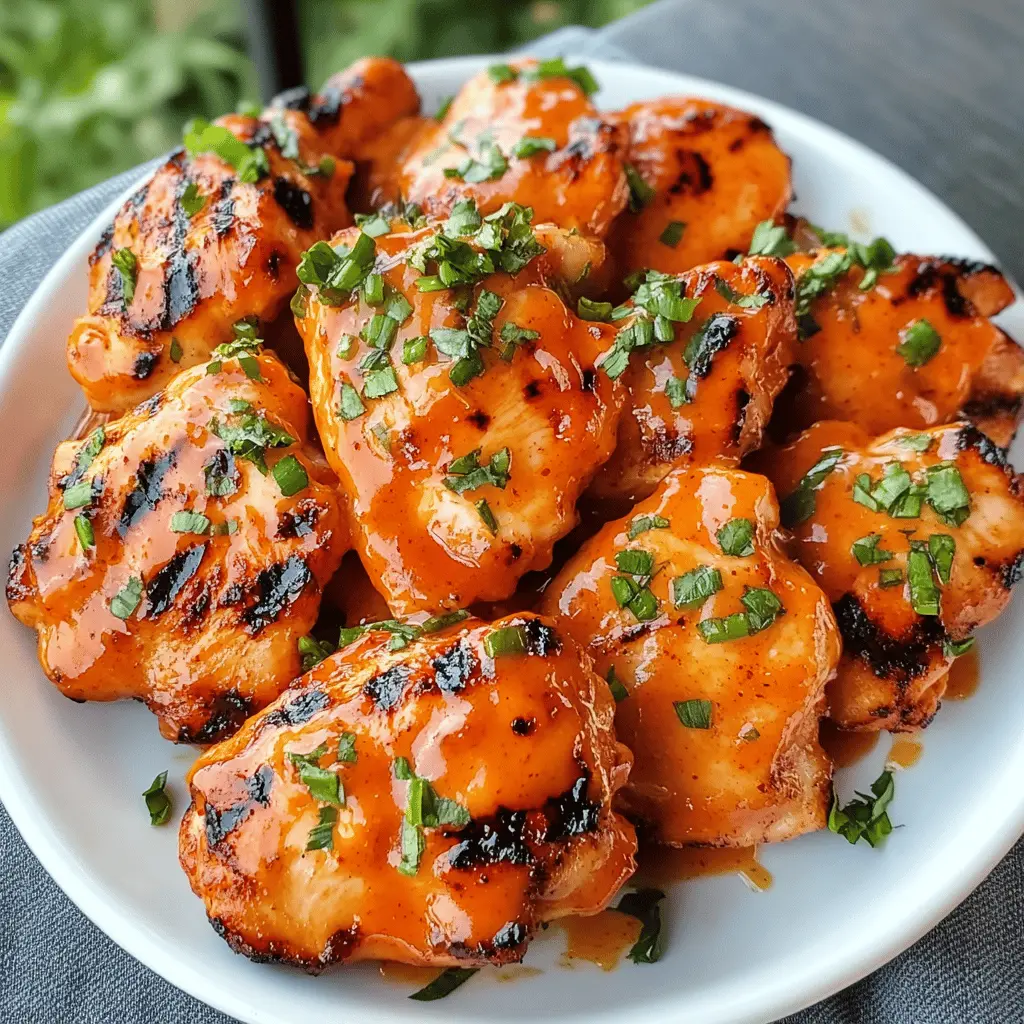 Get ready for a flavorful BBQ treat with these Grilled Honey Buffalo Chicken Thighs! Sweet and spicy, this recipe is perfect for summer cookouts or casual dinners. Marinated with a delicious honey buffalo sauce that caramelizes beautifully on the grill, these thighs are sure to impress your family and friends. Save this recipe for your next grilling party!
