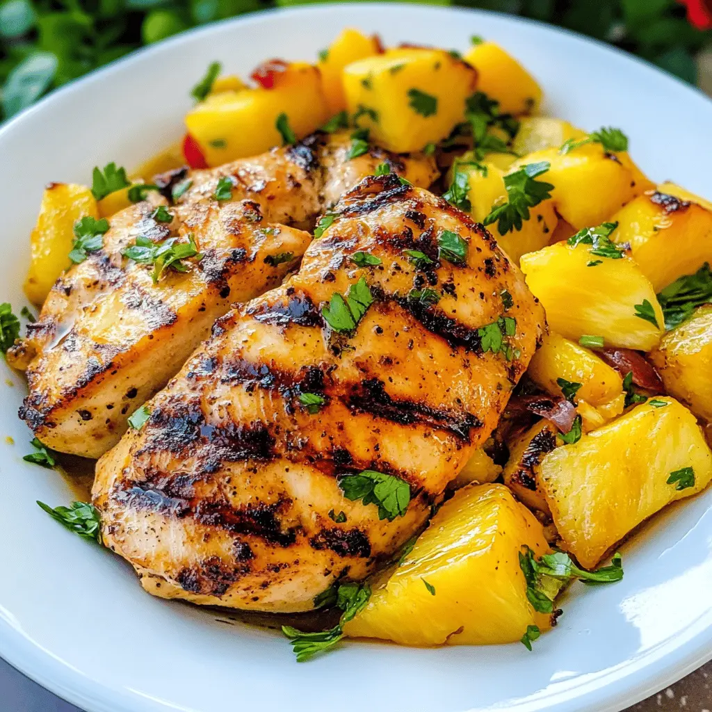 Turn up the flavor with this Grilled Mango Pineapple Chicken! This vibrant dish combines sweet mango and juicy pineapple with tender chicken, creating a tropical experience. Perfect for summer BBQs or a fun weeknight dinner. Don’t forget to save this recipe for your next cookout – your taste buds will thank you!