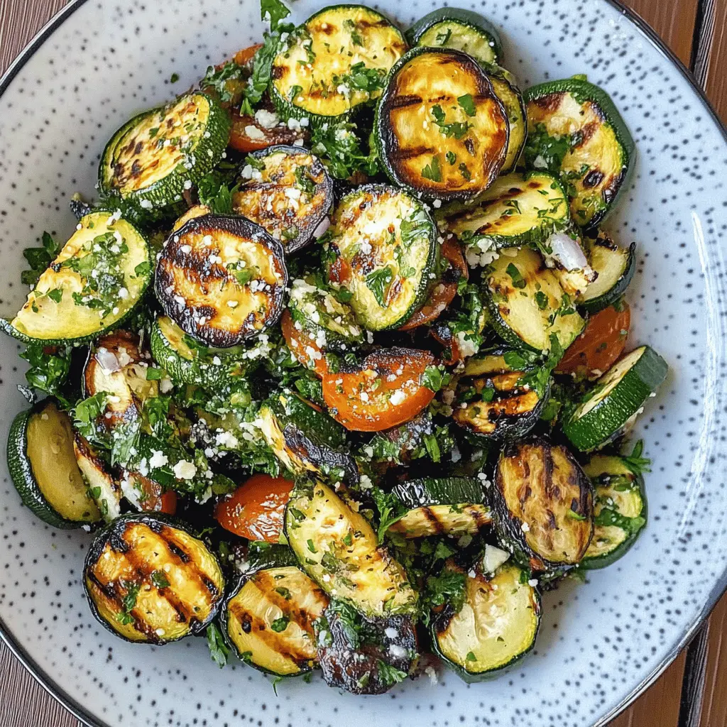 This Mediterranean Style Grilled Zucchini Salad is packed with fresh flavors and healthy ingredients! Featuring perfectly grilled zucchini, vibrant tomatoes, and tangy feta cheese, it's the perfect side dish for summer gatherings or a light lunch. Save this recipe for a delicious and nutritious addition to your meals!