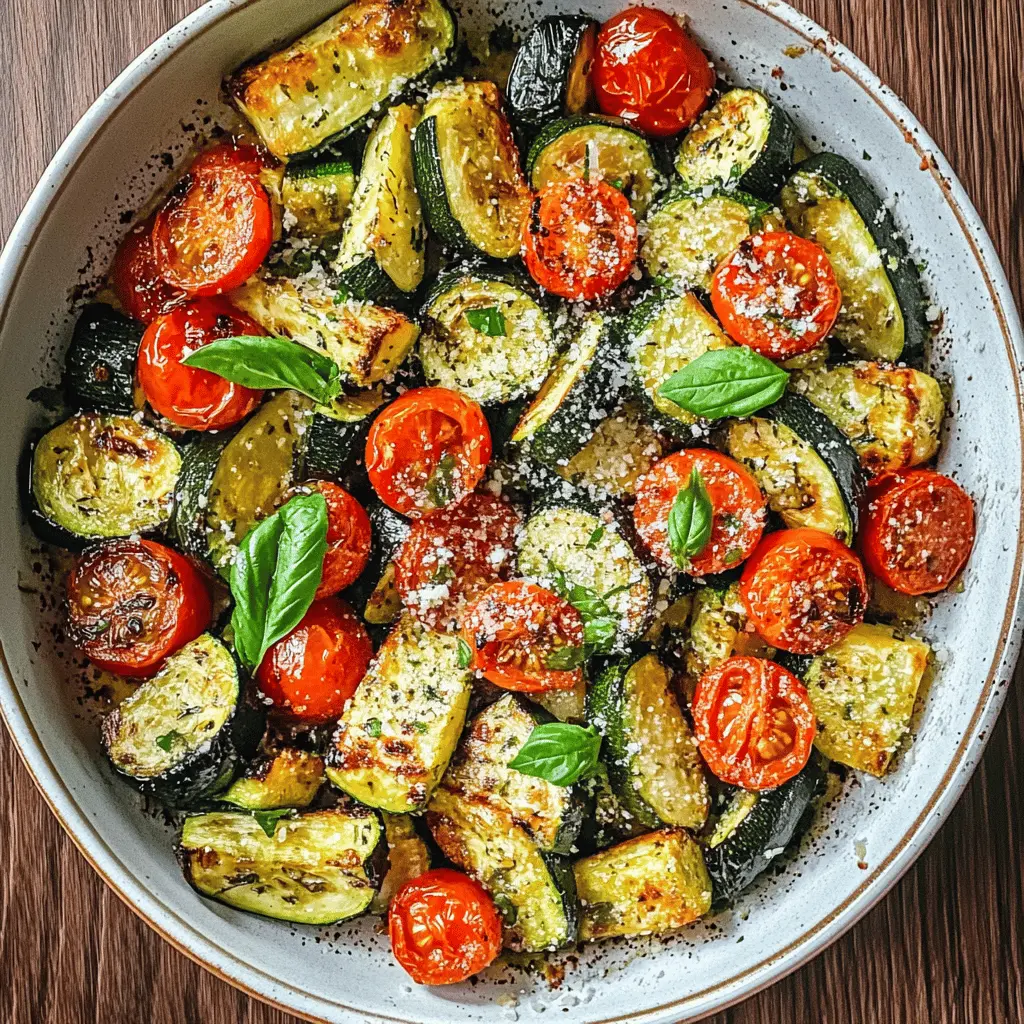 Looking for a simple yet delicious side dish? This Roasted Parmesan Zucchini and Tomatoes recipe combines fresh zucchini and juicy tomatoes, all baked to perfection with a crispy parmesan topping. Perfect for summer gatherings or a quick weeknight meal! Save this pin for your next recipe adventure!