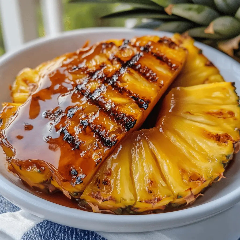 Sweet, juicy roasted pineapple drizzled with a honey cinnamon glaze transforms this simple fruit into a delightful treat. Perfect for summer BBQs or as a refreshing dessert, this recipe combines natural sweetness with warm spices. Save this pin for an easy and delicious way to impress your guests or enjoy a healthy snack anytime!