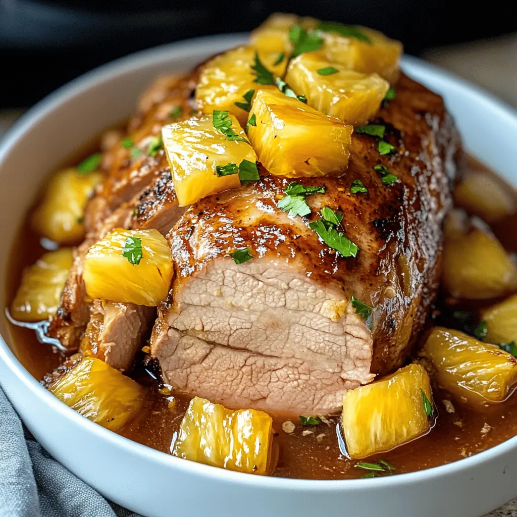 This Slow Cooker Pineapple Pork Loin is your new go-to family meal! Juicy pork tenderloin pairs beautifully with sweet and tangy pineapple for an unforgettable dish. It’s simple to make and perfect for busy weeknights or special gatherings. Save this recipe for a flavorful, hassle-free dinner that everyone will love! 🍍🍖