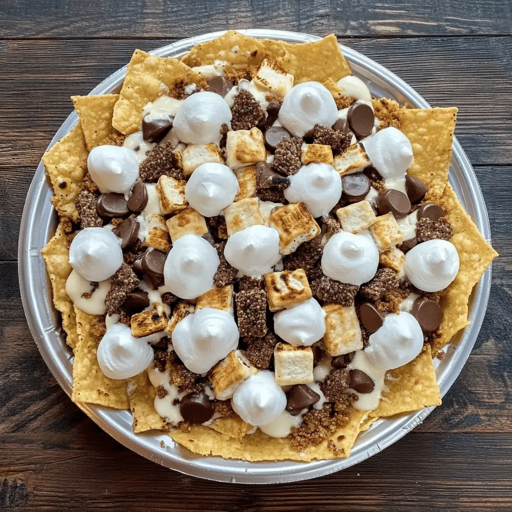 Get ready for a fun twist on a classic treat! These Original S'mores Nachos combine crispy tortilla chips, gooey marshmallows, and rich chocolate for a delightful dessert experience. Perfect for gatherings or cozy movie nights, this recipe is easy to prepare and sure to please everyone. Save this pin to enjoy s'mores nachos that everyone will love!